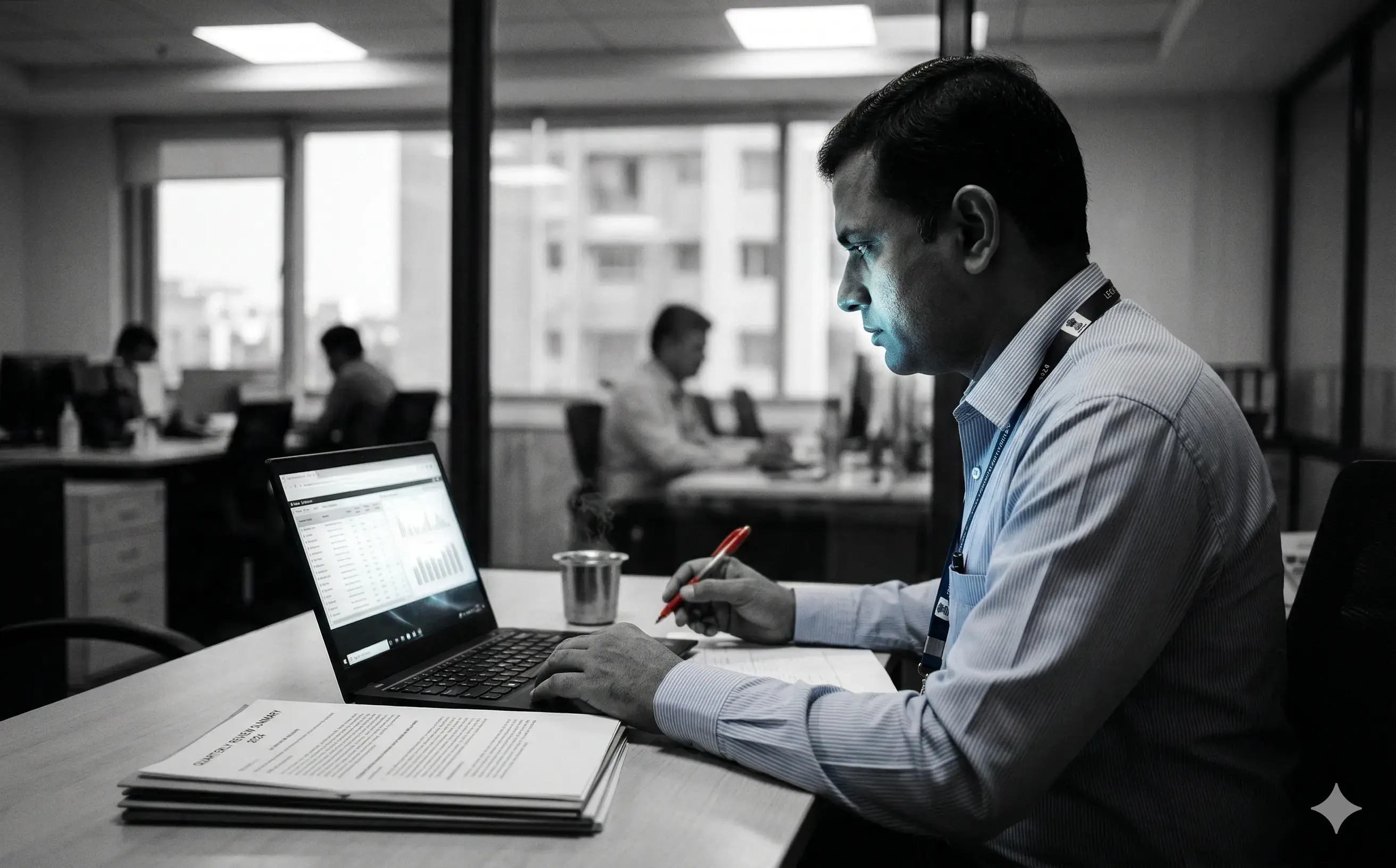 Officer approving, overriding, and flagging AI-suggested evaluation cells